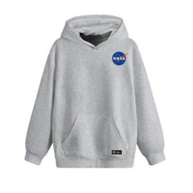 Imagem de Blusão Moletom Canguru Nasa Infantil Personalizado com Capuz e Bolso-Unissex