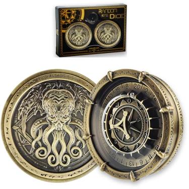 Imagem de 1 Pair DND Dice Spinner for TRG Game Unique Random Dice Set for Dice Goblin Gift (02 Cthulhu Brass)
