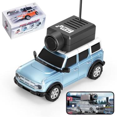 Imagem de Hylukon WLtoys 1:64 Mini RC Cars, 2.4G FPV Remote Control Toy Car with 720P HD Camera, Gyro, LED Ambient Light, APP Controlled Drifting Car for Adults (Blue)