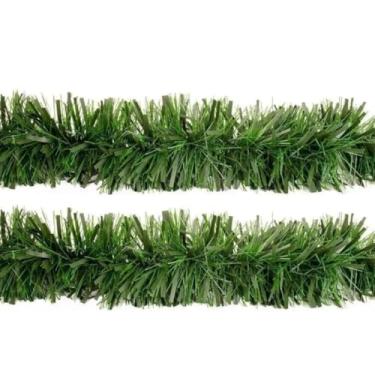 Imagem de Master Christmas - Jogo 2 Festão de Natal Verde Fosco Premium Multi-Fitas 5m x 12cm Decoração Natalina
