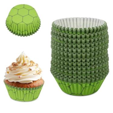 Imagem de 300 Forminhas Cupcake Tartaruga, Suportes Verdes Versáteis Bolinhos Aniversário Forminhas Tema Desenho Animado Sobremesas Doces Copinhos Lembrança para Festa Tartaruga Suprimentos