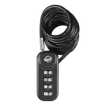 Imagem de SISAV Cadeado de combinação de 4 dígitos com cabo de 120 cm adequado para armários de academia escolar, lixeiras, bagagens, mochilas, caixas de ferramentas, estojos de armas, capacetes, cabo de 3 mm