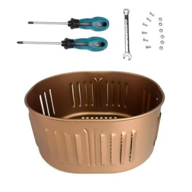 Imagem de Forros de fritadeiras a ar quadradas de aço inoxidável forros reutilizáveis fritadeiras a ar reutilizáveis forros bandeja cesta acessórios de cozinha