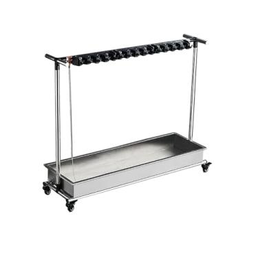 Imagem de TRGCJGH Suporte de vassoura e esfregão, organizador de ferramentas de jardim, suporte móvel para esfregão montado no chão, suporte para ferramentas de jardim com rodas (94 cm/37 pol)