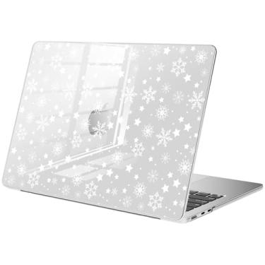 Imagem de BlHMCASE Compatível com MacBook Air de 13,5 polegadas M4 M3 M2 2025-2022 A3240 A3113 A2681, capa rígida protetora de floco de neve de Natal e inverno para MacBook Air 13.6