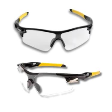 Imagem de Óculos de Sol Esportivo UV400 Ciclismo, Design Moderno, Lentes Espelhadas Coloridas, Armação Durável em Policarbonato Proteção Anti-embaçamento (Transparente e Amarelo)