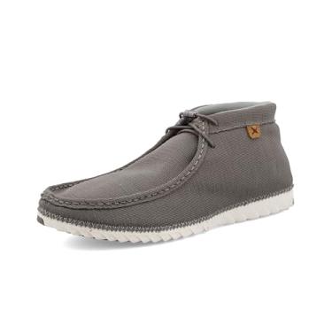 Imagem de Twisted X Bota de trabalho masculina de 30,5 cm com bico de liga à prova d'água – Couro, CellStretch Comfort, classificação EH, antiderrapante, Cano alto, aço, cinza, 41
