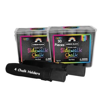 Imagem de Giz jumbo para calçada ao ar livre - 15 peças preto carbono - pacote com 2