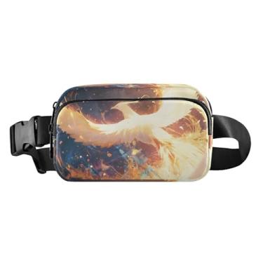 Imagem de CEBUGI Pochetes de caminhada para homens e mulheres, pochete branca Phoenix moderna resistente à água com cinto ajustável para treino, viagem, corrida