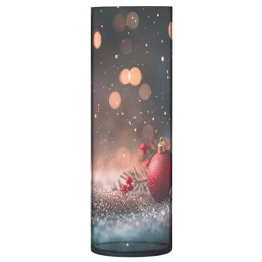 Imagem de CEBUGI Vaso de flores de fundo de Natal 10 x 30 cm, vaso cilíndrico para flores, vaso transparente inquebrável para decoração de casa de festa de casamento