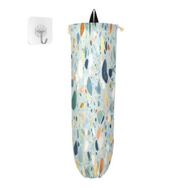 Imagem de Wassud Suporte de saco de plástico colorido para piso de terraço, suporte de parede para armazenamento de cozinha para decoração de despensa de cozinha