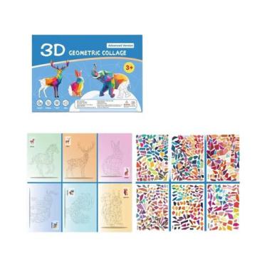 Imagem de Quebra-Cabeça Geométrico 3D De Animais Adesivos Para Alívio Do Estress