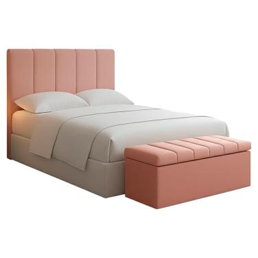 Imagem de Cabeceira e Recamier Bau Solteiro 100 cm Dalia Linho Artte