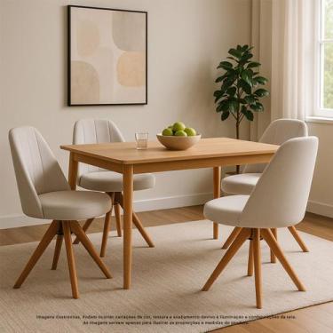 Imagem de Kit 2 Cadeiras Giratórias Mesa Sala de Jantar e Cozinha com Base em Ma