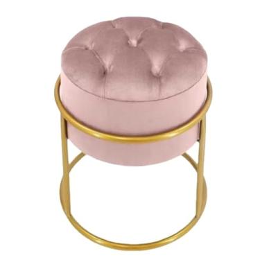Imagem de Pufes Para Sala Decoração Moderna Estilo Industrial puff redondo stilo Urbano para Ambientes Aconchegantes(Rose,Rose)