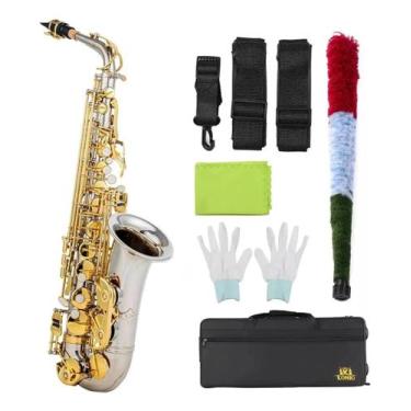 Imagem de Sax Alto Konig Prata C Dourado Completo Com Estojo Boquilha, HASTE SIM