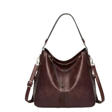 Imagem de Bolsa Grande Feminina Transversal Moderna Luxo E Carteira (Marrom-escuro)