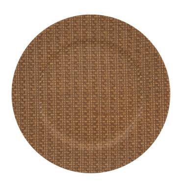 Imagem de Sousplat Redondo De Plástico Mescla Marrom Estilo Rattan Wolff 33cm