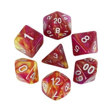 Imagem de Conjunto De Dados Poliedricos Com Tema Galáctico, Efeito Colorido Do U