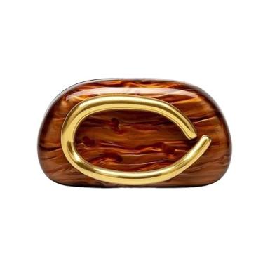 Imagem de Bride Metal Gold Bolsa de mão feminina luxuosa para banquete à noite, bolsa de ombro para casamento, festa, caixa de dia, data, Marrom, One Size