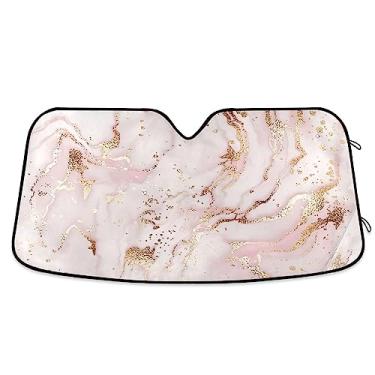 Imagem de Pára-sol de carro com pintura de mármore líquido, persianas de janela de carro, acessórios de janela de carro