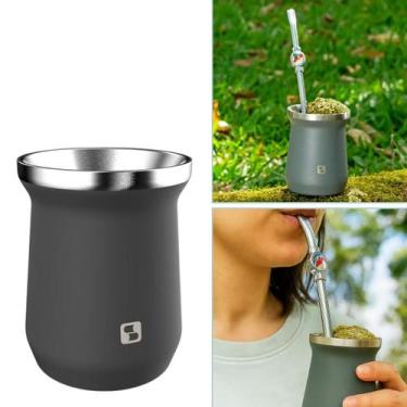 Imagem de Cuia Termica Chimarrão Terere 250ml Everest Inox Cinza - Soprano