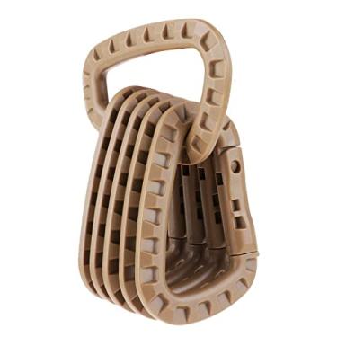 Imagem de Esquirla 6 X Anéis de Gancho Pendurados para com Clipe de Mosquetão de Plástico Rígido Forte, Cáqui