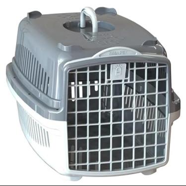 Imagem de Caixa de Transporte Pet para Cães e Gatos – Transportadora Resistente com Ventilação e Porta com Trava para Viagens e Veterinário(Cinza,Nº1 até 6kg)