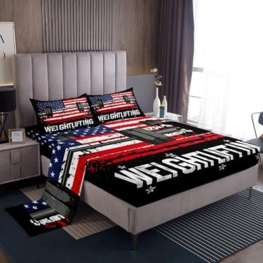 Imagem de jejeloiu Jogo de lençol casal com elástico para crianças, meninos, meninas, adolescentes, verde-oliva e preto