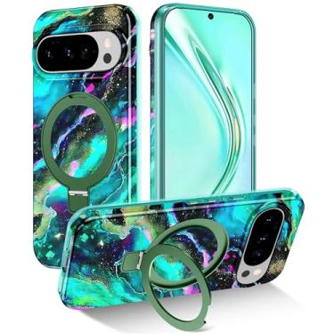 Imagem de Lamcase Capa magnética para Google Pixel 10 Pro XL com suporte de anel [compatível com MagSafe], capa protetora contra quedas de corpo inteiro em policarbonato rígido para mulheres meninas homens e