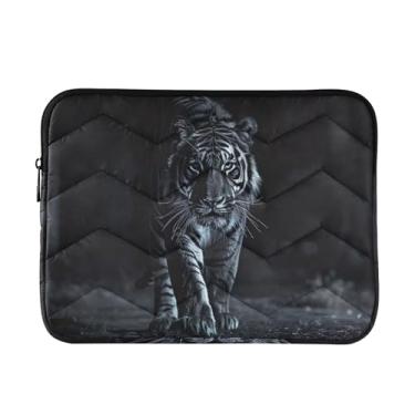 Imagem de Bolsa organizadora de laptop White Cherry, capa de transporte durável para escritório, bolsa para laptop masculina de 13 a 14 polegadas, Tigre noturno (1), One Size