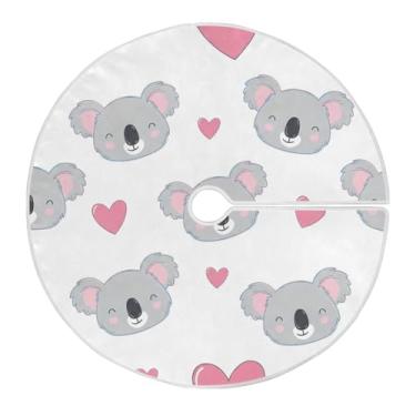 Imagem de Blueangle Saia de árvore de coala dos namorados de 90 cm - decoração de árvore de feriado de poliéster macio e resistente a rugas (496)