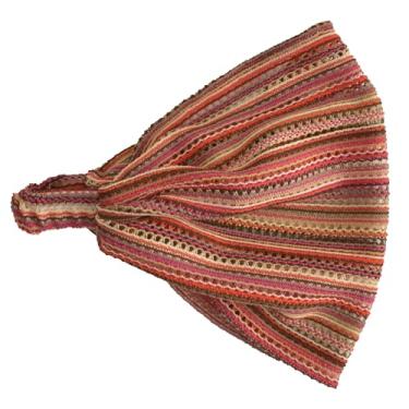 Imagem de CHARM Bandana masculina e feminina de verão larga – bandana hipster de crochê de malha, Vermelho, 1 Count (Pack of 1)