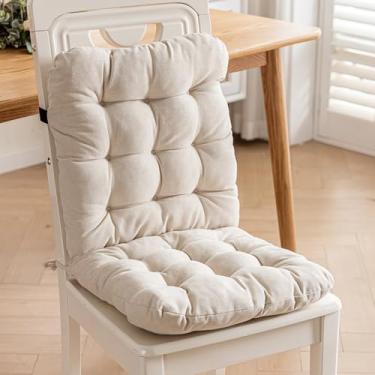 Imagem de BAHULA Almofada de cadeira de balanço, almofada de cadeira para móveis de pátio, almofada mais grossa macia e confortável para sala de estar ao ar livre, interior, escritório, bege, branco, 40 x 80 cm