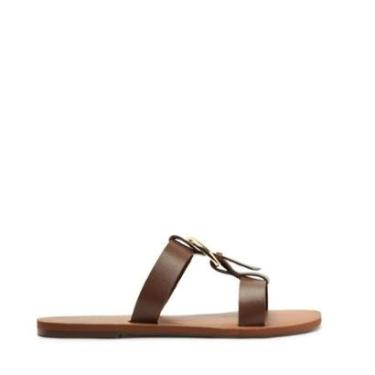 Imagem de Rasteira Anacapri Detalhe Fivela Couro Marrom-Feminino