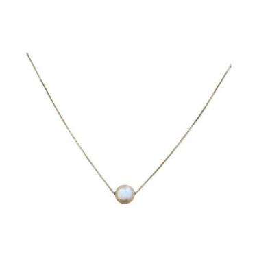 Imagem de Colar Feminino De Prata Esterlina 925 Com Pingente De Madrepérola 6MM 