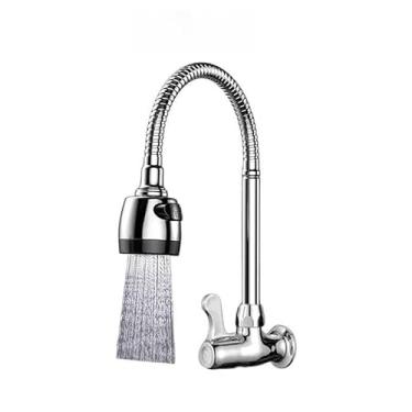 Imagem de Torneira Gourmet Inox cozinha parede Chuveirinho para pia flexível Com 2 modos de pulverização(Kit 1)