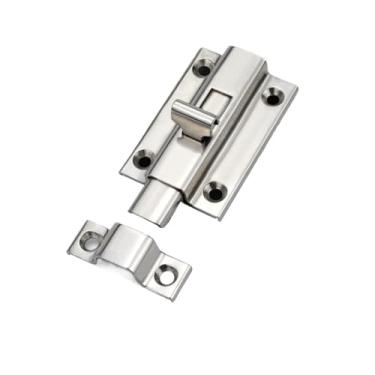 Imagem de Trava automática de mola de aço inoxidável trava de vaso sanitário trava de segurança de porta de madeira 1 peça (aço inoxidável-50)