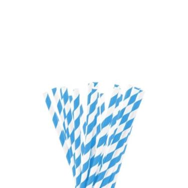 Imagem de CANUDO PAPEL LISTRADO AZUL BEBE