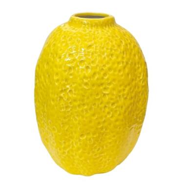 Imagem de Vaso em forma de limão, vaso de flor de limão de cerâmica, vaso de plantas em forma de fruta, recipiente de flores de frutas para mesa de café, escritório, jardim, varanda