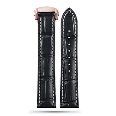 Imagem de SKXMOD Pulseira de relógio marrom Omega Seamaster 300 150 Speedmaster 007 AT150 Fecho implantante 19 mm 20 mm 21 mm (ouro rosa preto, 22 mm)