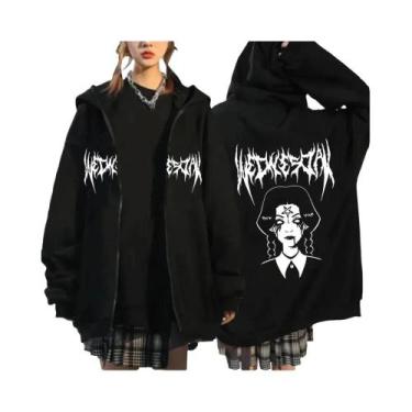 Imagem de Moletom Unissex Y2K Hip Hop Com Capuz, Manga Longa, Zíper, Casual, Mod