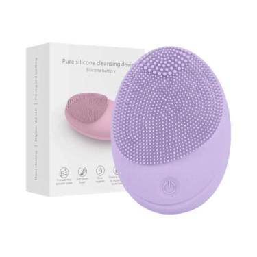 Imagem de Massageador Facial Elétrico De Silicone, Limpador De Poros Ultrassônic