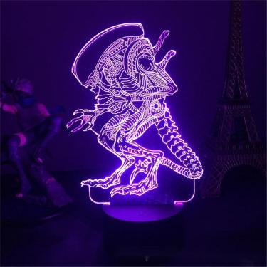 Imagem de Luz noturna 3D Alien Creative Colorful USB Touch 22x15x6cm