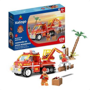 Imagem de Brinquedo de Montar +6 Anos Bombeiros Caminhão De Apoio 439 Peças Educ