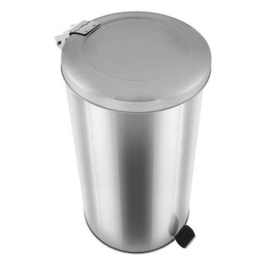 Imagem de Lixeira Redonda De Pedal Aço Inox 30 Litros - Inovar Metais