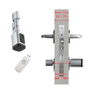 Imagem de Fechadura De Impressão Digital Bluetooth Ajustável RAYKUBE V1 Com Senh