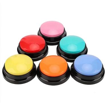 Imagem de Botão de Treino para Cães Gravador Voz Caixa Aperto Brinquedo Interativo Comunicação com Pets Fácil Operar Gravação 30 Segundos Adequado Jogos em Família e