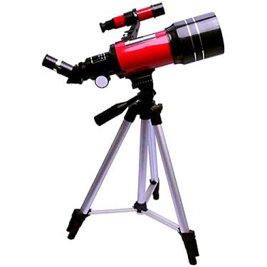Imagem de pcagfaajmh Telescópio astronômico 300 mm distância 70 mm refletor de abertura telescópio monocular 150 x objetiva com tripé para iniciantes crianças céu estrelas