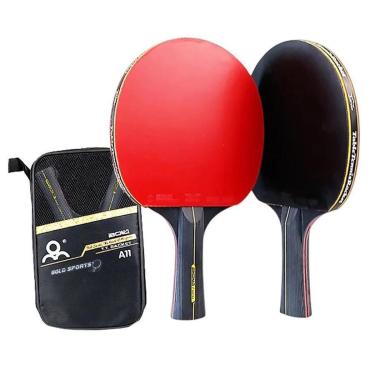 Imagem de Kit Tênis De Mesa Gold Sports Boli 6.0 Series - 2 Raquetes 6 Estrelas Profissional e 1 Mesh Bag-Unissex